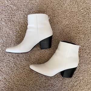 White Pointed Toe Booties
